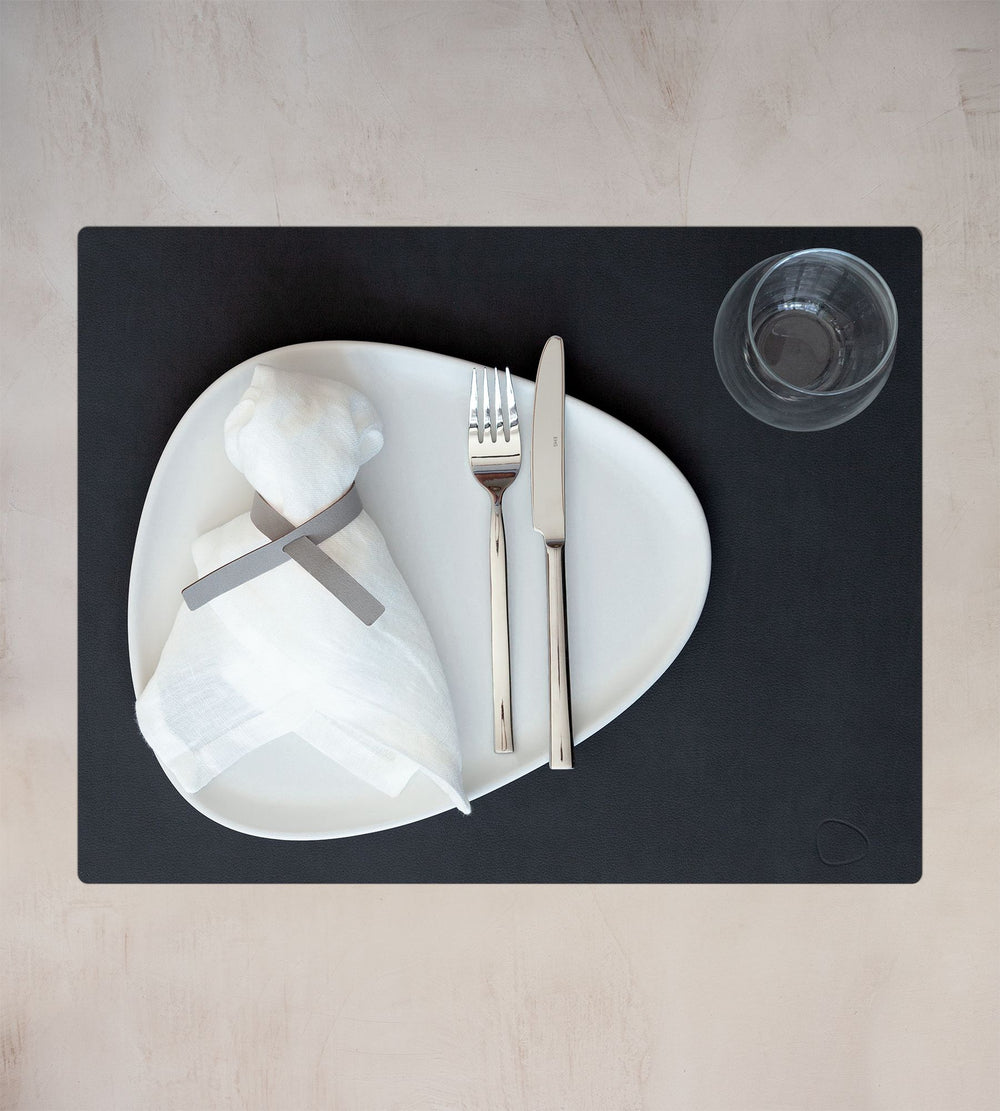 LIND DNA Placemat Nupo - Leer - Black - 45 x 35 cm