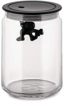 Alessi Storage Jar Gianni A Little Man Holding On Tight - AMDR05 B - Black - 900 ml - by Mattia Di Rose