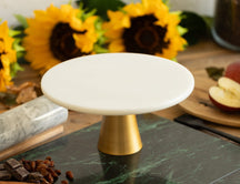 Jay Hill Cake Plate Marble - White Gold - ø 25 cm - Height 12 cm