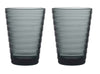 Iittala Glas Aino Aalto - Donkergrijs - 330 ml - 2 stuks