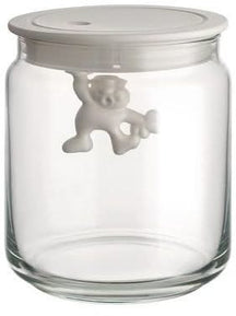 Alessi Storage Jar Gianni A Little Man Holding On Tight - 700 ml - Wit