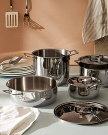 Alessi Pan Set Pots&Pans - AJM100S9 - 6-Piece - by Jasper Morrison