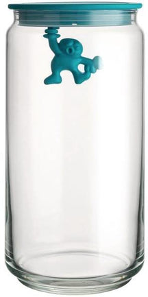 Alessi Storage Jar Gianni A Little Man Holding On Tight - AMDR06 AZ - Blue - 1.4 L - by Mattia Di Rose