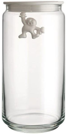 Alessi Storage Jar Gianni A Little Man Holding On Tight - AMDR06 W - White - 1.4 L - by Mattia Di Rosa