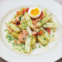 Asperges au saumon fumé à chaud