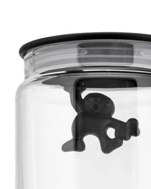 Alessi Storage Jar Gianni A Little Man Holding On Tight - AMDR06 B - Black - 1.4 L - by Mattia Di Rose