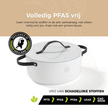 Be Living Braading Pan With Lid - Ø 28 Cm - Ceramic Anti -Piller - Suitable for all heat sources - White