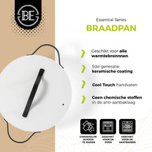 Be Living Braading Pan With Lid - Ø 28 Cm - Ceramic Anti -Piller - Suitable for all heat sources - White