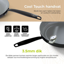 Be Living Braading Pan With Lid - Ø 28 Cm - Ceramic Anti -Piller - Suitable for all heat sources - Black