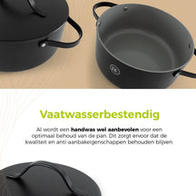 Be Living Braading Pan With Lid - Ø 28 Cm - Ceramic Anti -Piller - Suitable for all heat sources - Black