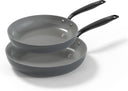 Be Living Casting Pan Set - Ø 24 & 28 cm - Ceramic non -stick coating - Suitable for all heat sources - Gray