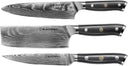 Blackwell Knife set (chef's knife + vegetable mesch + officeemes)) - Japanese style - 67 layers of damask steel - VG10 - 3- Party