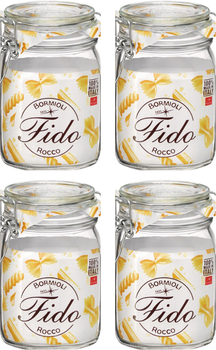 Bormioli Rocco Weck jars Fido - 11 x 11 cm / 1 liter - Square - 4 pieces