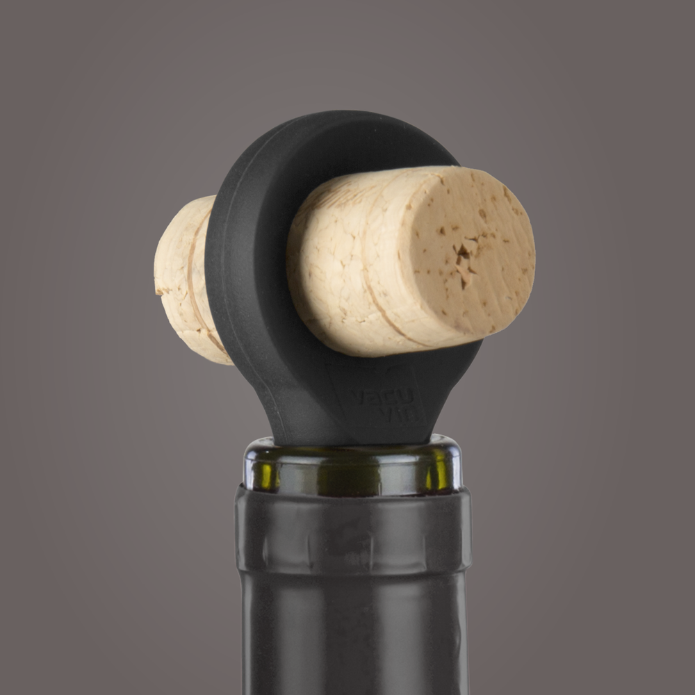 Vacu Vin Wine Stopper Bottle Stopper - Black - 2 Pieces