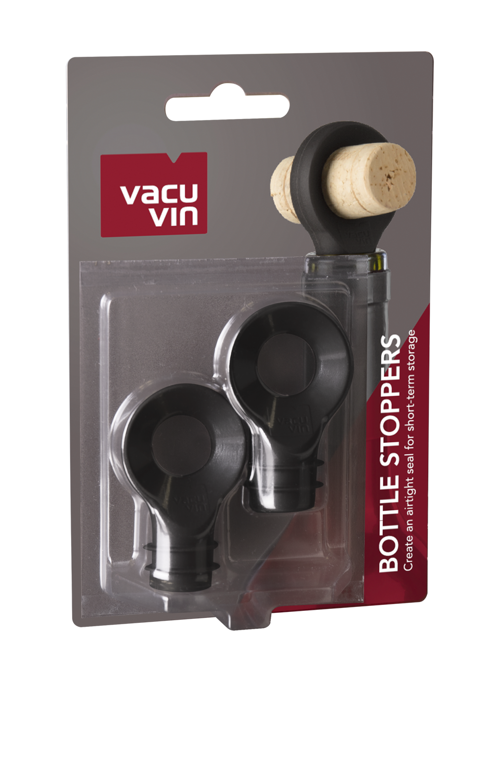 Vacu Vin Wine Stopper Bottle Stopper - Black - 2 Pieces