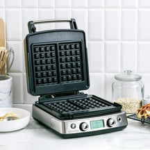 GreenPan Waffle Iron - stainless steel - 2 sets of waffle plates - Ceramic non-stick coating