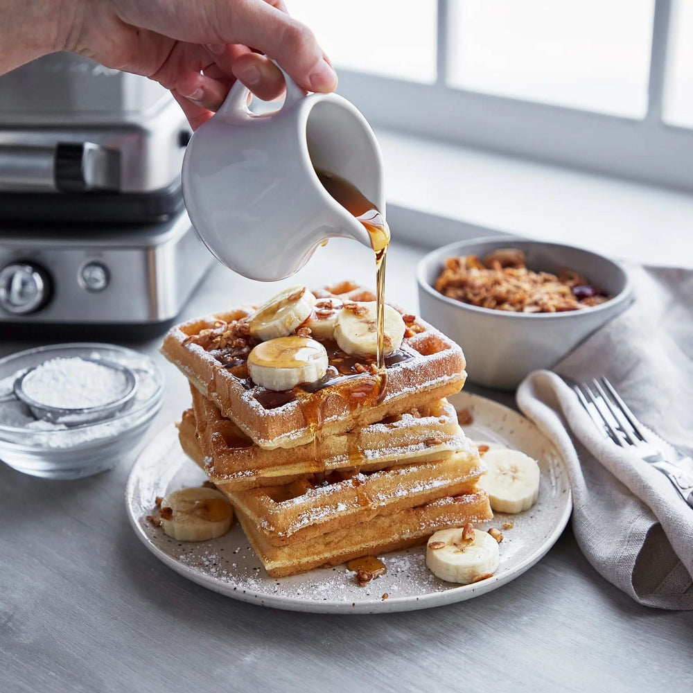 GreenPan Waffle Iron - stainless steel - 2 sets of waffle plates - Ceramic non-stick coating