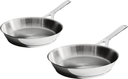 Alessi Koekenpannenset Pots&Pans AJM110 - ø 24 cm en ø 28 cm - door Jasper Morrison - Zonder anti-aanbaklaag