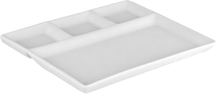 Fondue board / gourmet board / BBQ board - 3 compartments - white - 26 x 20 cm