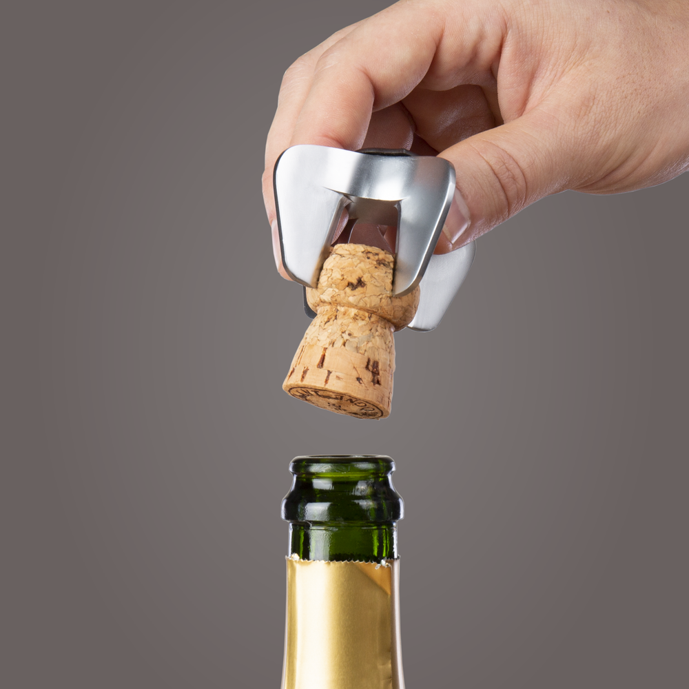 Vacu Vin Champagne opener - compact - Zilver