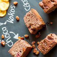 Chocolade bananenbrood met bosvruchten