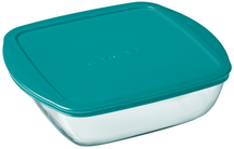 Pyrex Oven Dish - with lid - Cook & Store - 25 x 22 x 7 cm / 2.2 Liter