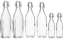 Cookinglife Beugelflessen Set - Transparant - 500 ml & 1 liter - 6 stuks