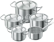 Demeyere - 5 piece cookware set (Cooking pot ø 16 / 20 / 20 / 24 cm + sauce pan ø 16 cm) + lids Classic 3 - stainless steel