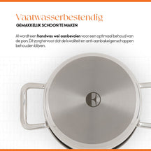 ELLE Gourmet Classique Kookpan met Deksel - Ø 18 cm  - RVS