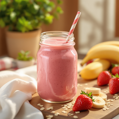 Aardbei banaan smoothie