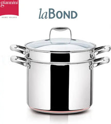 Giannini Pastapan met Vergiet - LaBond - Koperen bodem - Ø 24 cm / 7.9L - 3-Delig