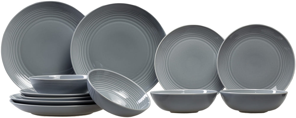 
Gordon Ramsay Dinnerware Set Maze Dark Grey 12-Piece