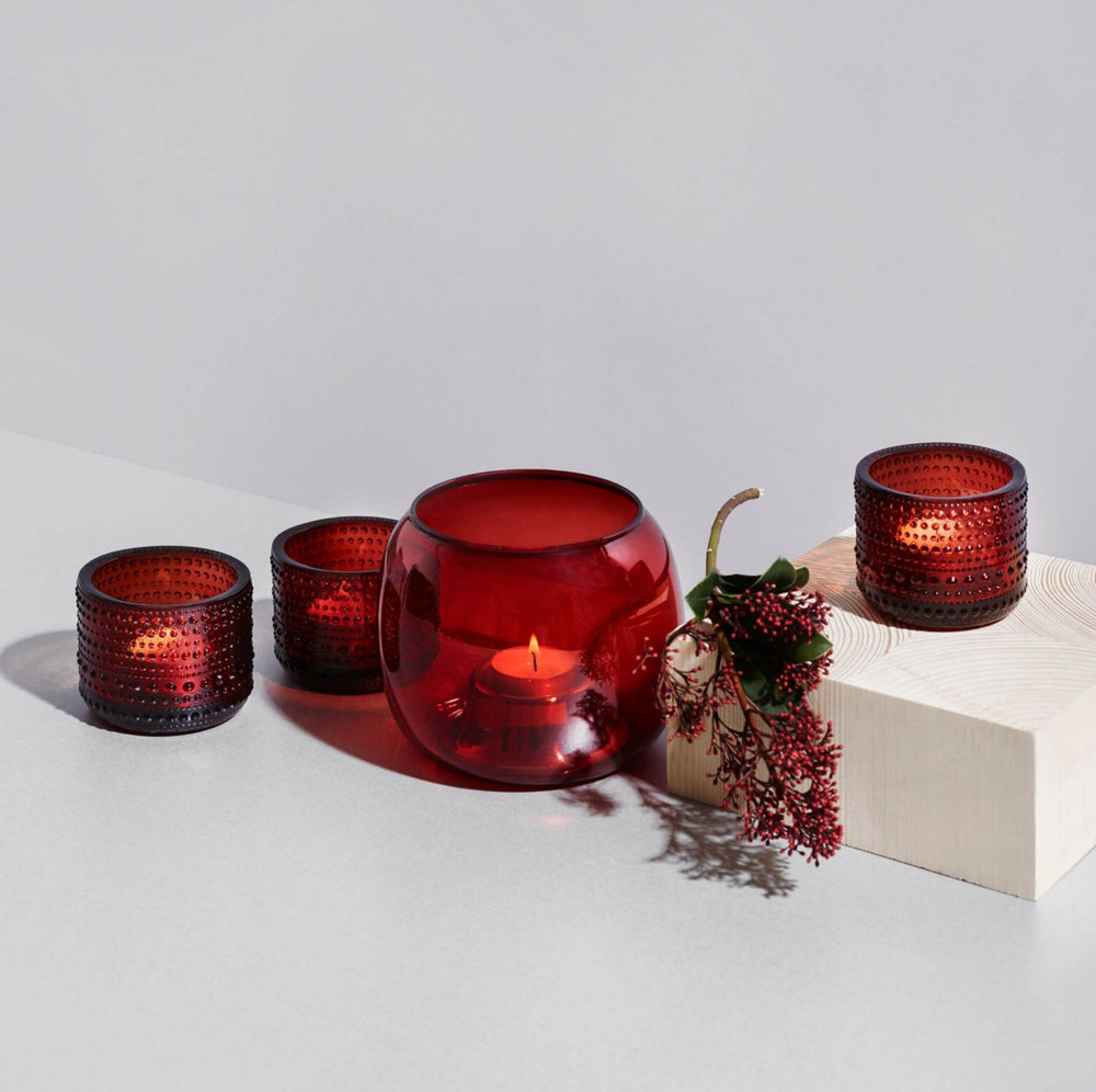 Iittala Waxinelichthouder Kastehelmi Cranberry Rood