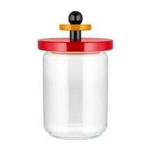 Alessi Glass Storage Jar Twergi - ES16/100 - Red - ø  12 cm / 1 Liter - by Ettore Sotsass