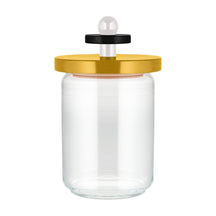 Alessi Glass Storage Jar Twergi - ES16/100 1 - Yellow - ø  12 cm / 1 Liter - by Ettore Sotsass