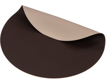 Jay Hill Placemats - Vegan leather - Brown / Sand - double-sided - ø 38 cm - 6 Pieces