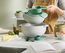 Joseph Joseph Mixing Bowl / Colander / Sieve / Measuring Spoon - Nest Sage - 9-Piece