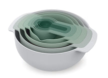 Joseph Joseph Mixing Bowl / Colander / Sieve / Measuring Spoon - Nest Sage - 9-Piece