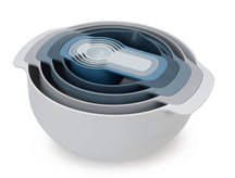 Joseph Joseph Mixing Bowl / Colander / Sieve / Measuring Spoon - Nest Sky - 9-Piece