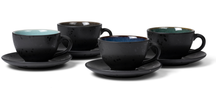 Bitz Cup and Saucer Gastro Black/multi Blue 240 ml - 4 Pieces