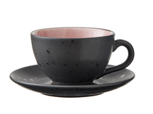 Bitz Cup and Saucer Gastro Black/multi Pink 240 ml - 4 Pieces