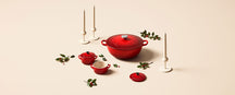 Le Creuset Klein bordje - Holly Christmas - Kersenrood - ø 19 cm