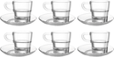 Leonardo Espresso glas- en schotel Senso 70 ml - 6 stuks