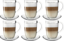 Leonardo Latte Macchiato Glazen + Schotels Napoli - 6 stuks