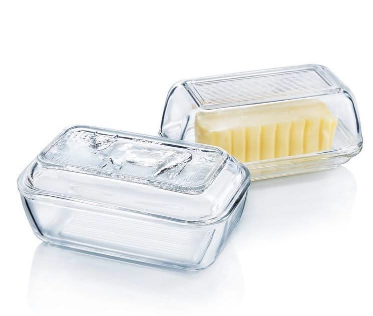 Luminarc Butter Dish with Print - glass