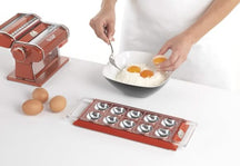 Marcato Ravioli Maker with Dough Roller - Red - 10 Compartments