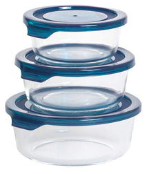 Sareva Cook & Fresh Glass Food Storage Container - Round - 3-Piece