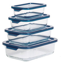 Sareva Glass Food Container Cook & Fresh - Rectangle - 4-piece