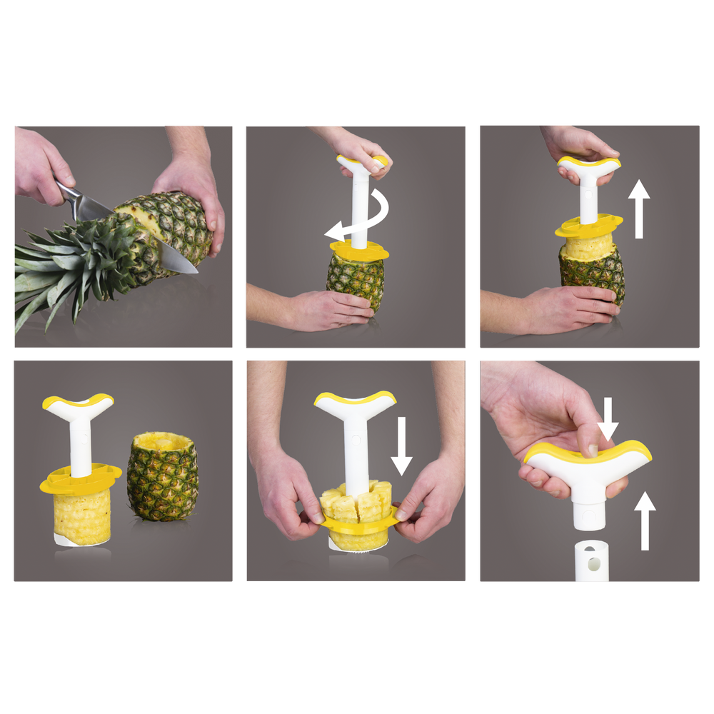 Vacu Vin Pineapple Slicer Rings and Pieces - White / Yellow