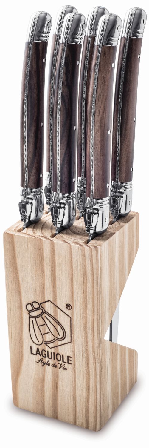 Laguiole Style de Vie Steakmessen Premium Line Dark Wood - 6 stuks